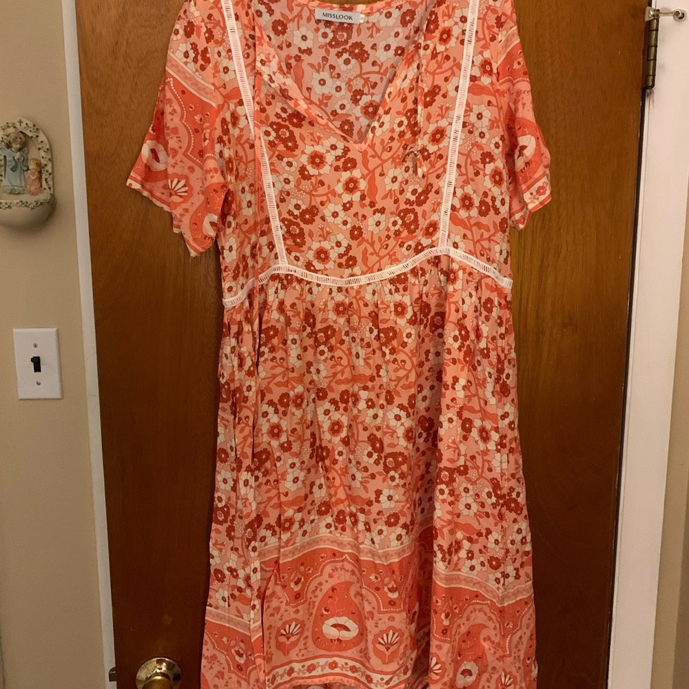 Misslook midi floral print dress!